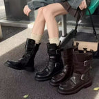 Damen Modische Stiefel mit stilvollem Schnallen-Design und robuster Sohle R&B