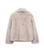 R&B | Embrace Cropped Große Revers Plüschjacke