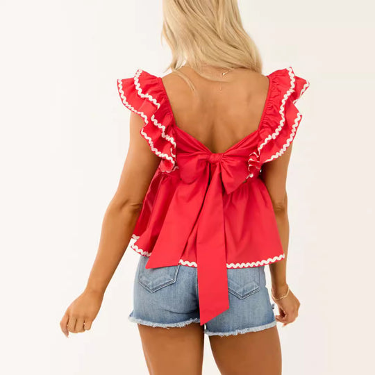 Damen Elegantes Sommerkleid mit Rüschendetails R&B