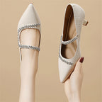 Damen elegante Slingback-Pumps mit funkelndem Schmuckdetail R&B