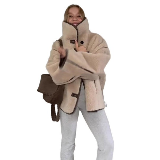 Damen oversized Teddyjacke R&B