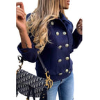 Damen Modischer JACKET mit goldfarbenen Knöpfen und lässigem Schnitt R&B