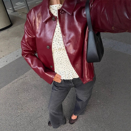 Damen Kunstlederjacke mit eleganter Passform R&B