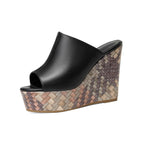 Damen Wedge-Sandaletten mit kreativem geflochtenem Absatz und elegantem Obermaterial R&B