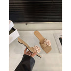 Damen modische Slipper mit Blumenapplikationen R&B