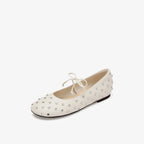 Damen Ballerinas mit funkelndem Strassbesatz und eleganter Schnürung