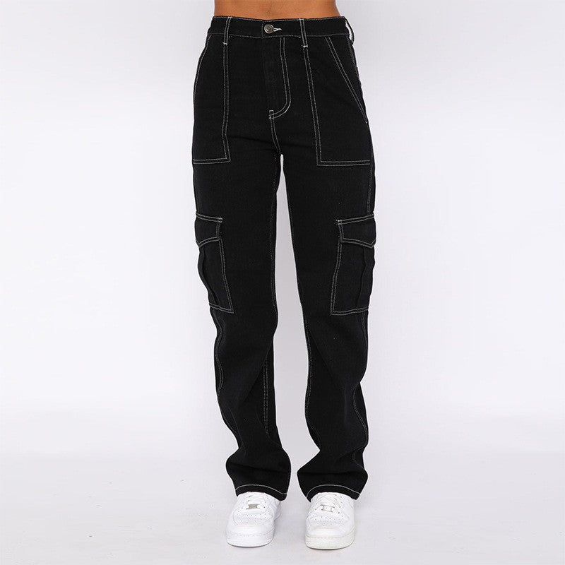 Damen Cargo-Hose mit weitem Bein R&B