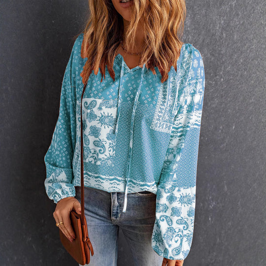 Damen lässiger Kapuzenpullover mit trendigem Paisleymuster R&B