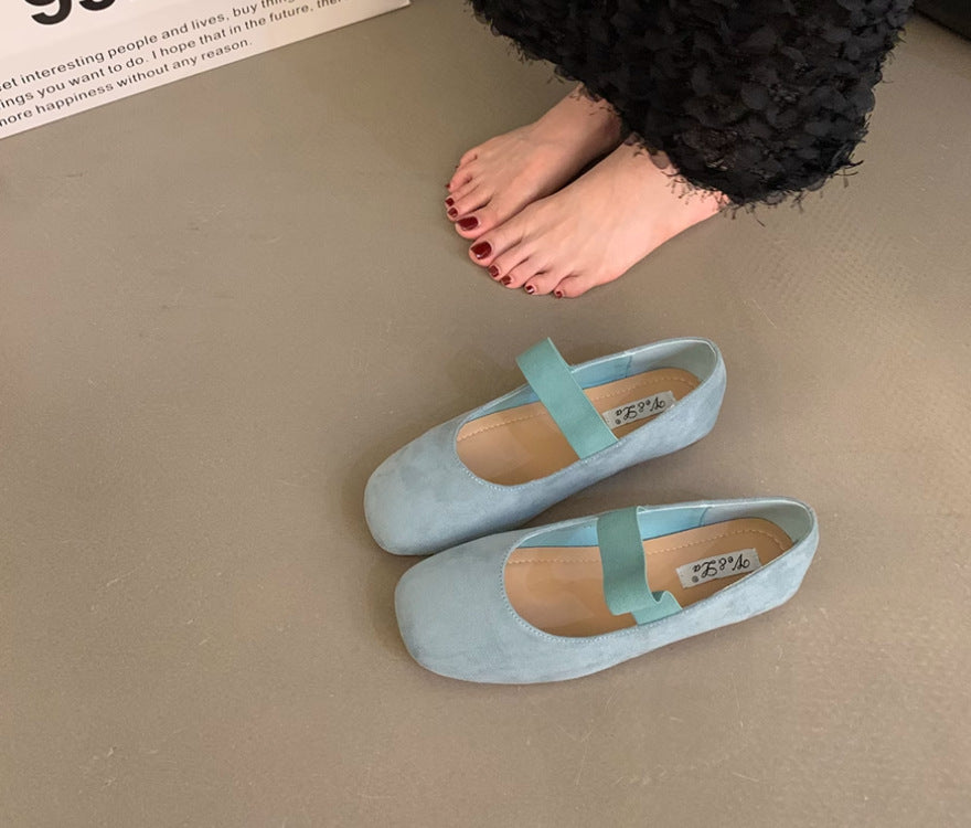 Damen elegante Ballerinas mit modischem Riemchen R&B