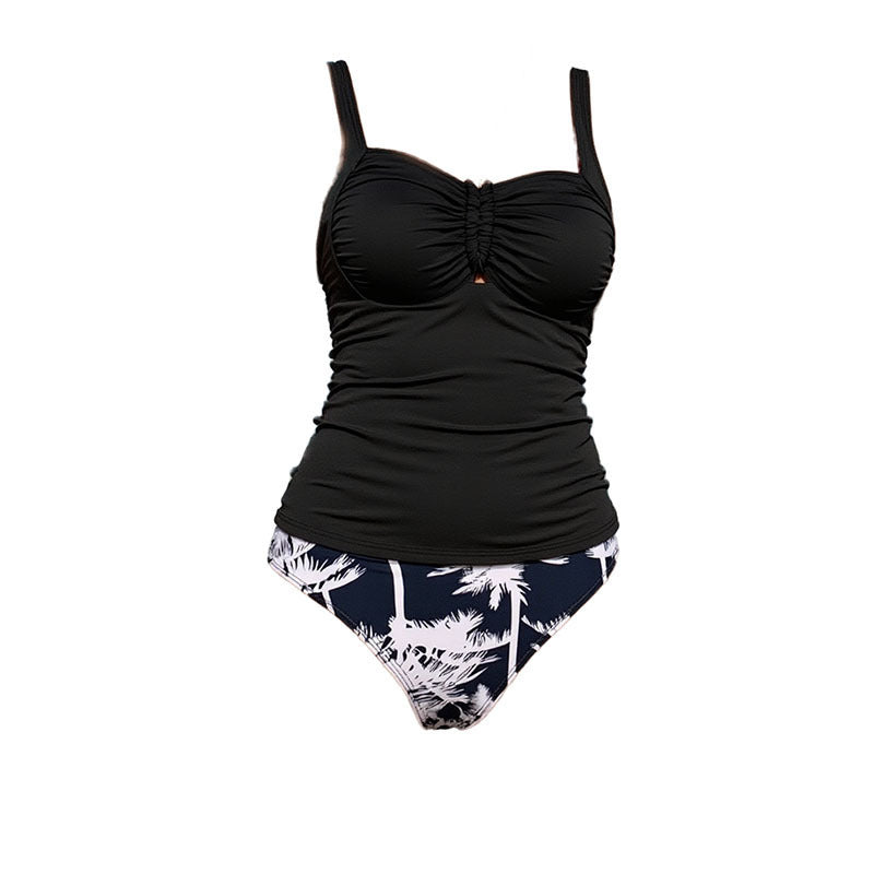 Damen Tankini-Set mit raffiniertem Raffung-Detail und floralem Muster R&B