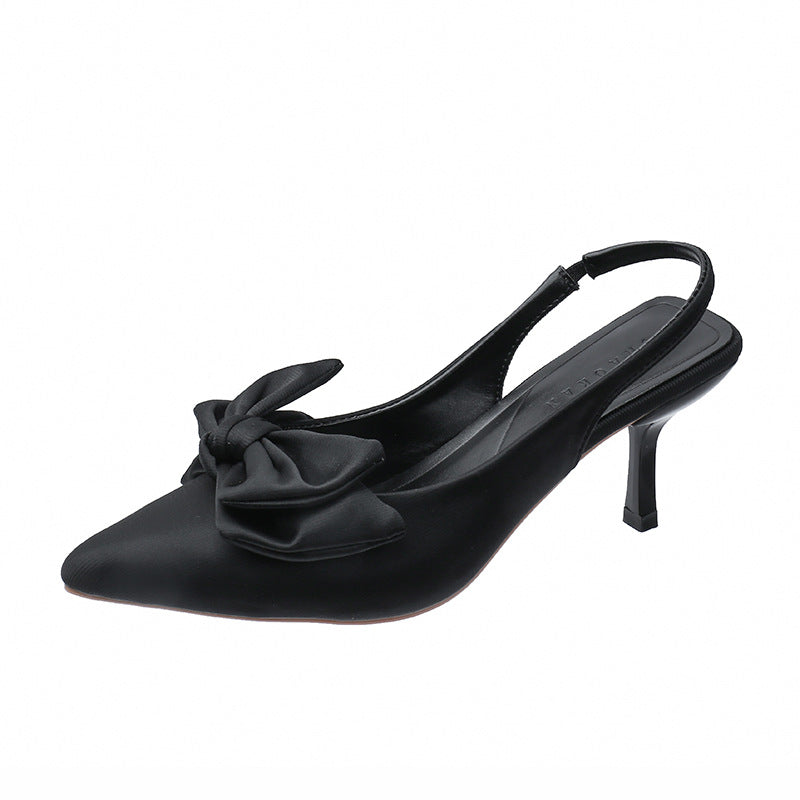 Damen elegante Slingback-Pumps mit modischem Schleifen-Detail und komfortablem Blockabsatz R&B