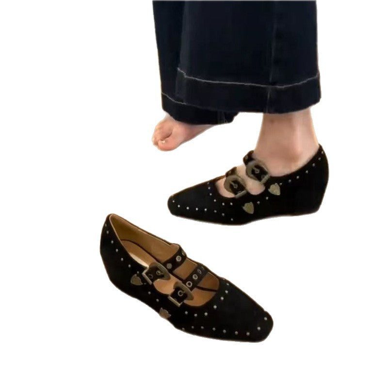 Damen elegante Riemchenpumps mit modischen Schnallen R&B
