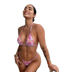 Damen Bikini mit zarten floralen Mustern R&B