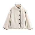 Damen Kuschelige Teddyjacke mit hohem Kragen und praktischen Eingrifftaschen R&B
