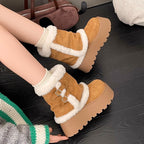 Damen Stiefeletten mit flauschigem Innenfutter und modischen Schnallendetails R&B