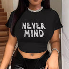 Damen Crop-T-Shirt mit auffälligem Statement-Print R&B 1777452337