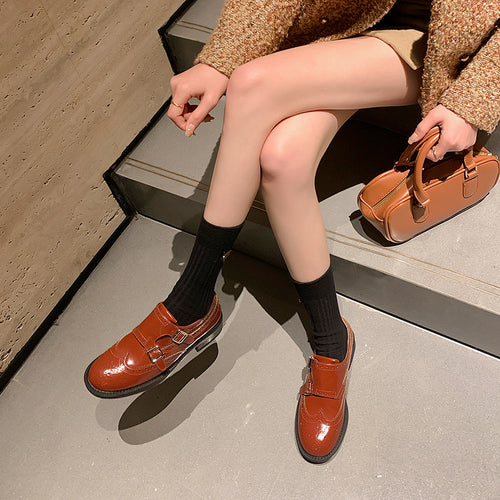 Damen Schnürschuhe mit doppeltem Riemen R&B