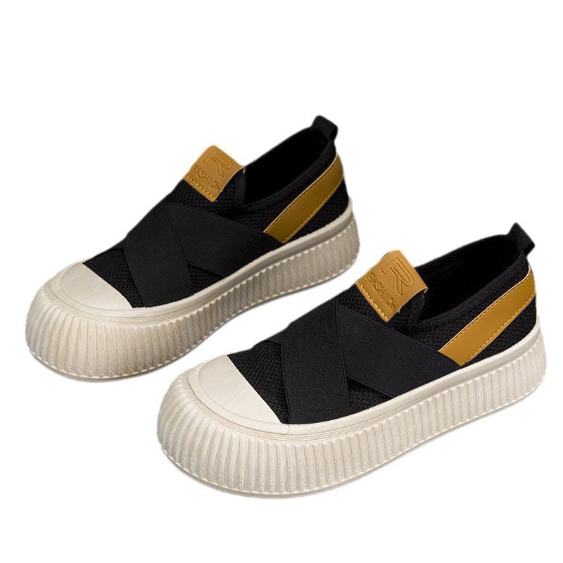 Damen Bequeme Slip-On Sneakers mit elastischem Obermaterial und modischer Gummi-Sohle R&B