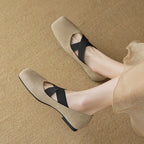 Damen elegante Ballerinas mit schimmerndem Obermaterial und komfortablem Riemen