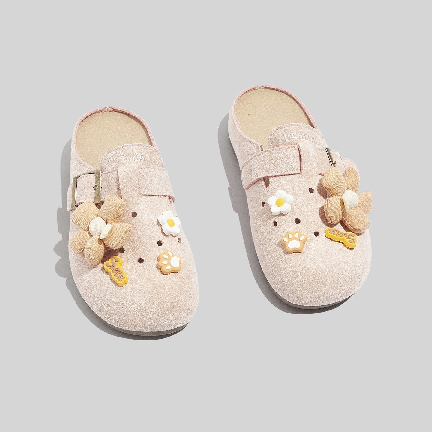 Damen Clogs mit floralem Dekor und verstellbarem Riemen