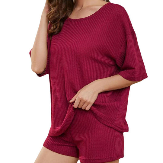 Damen Bequemes Set aus oversize Oberteil und Shorts R&B