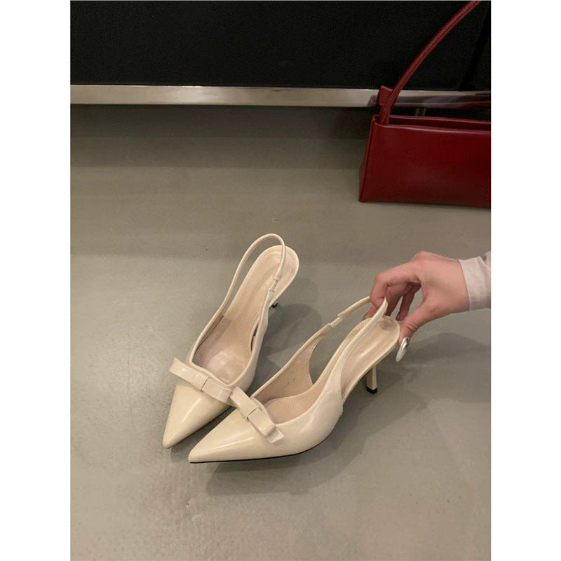 Damen elegante Slingback Pumps mit zarter Schleifenverzierung R&B