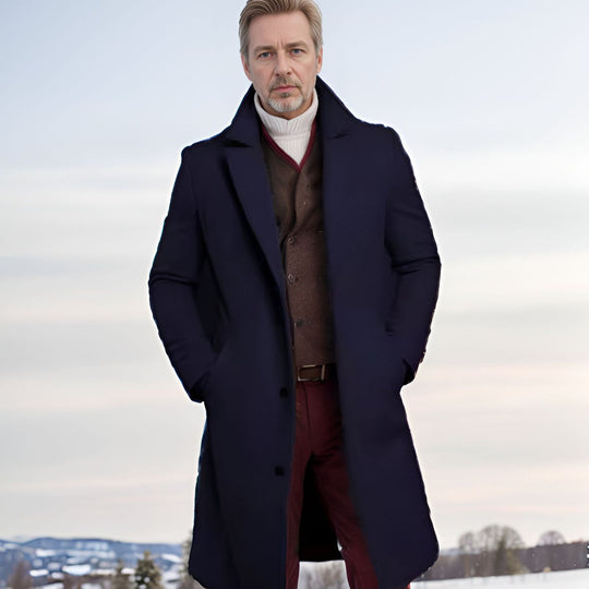 Herren eleganter Wollmantel R&B