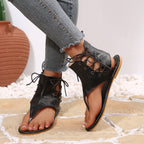 Damen Schnürsandalen mit elegantem Riemendesign und Komfortfußbett R&B