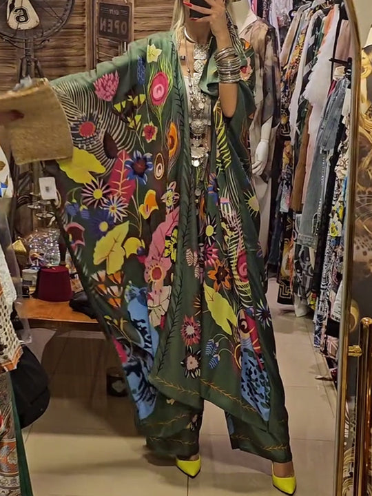 Damen Kimono mit floralen Mustern Heidi-Mode