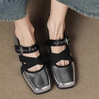 Damen Komfortable Ballerinas mit elastischen Riemen