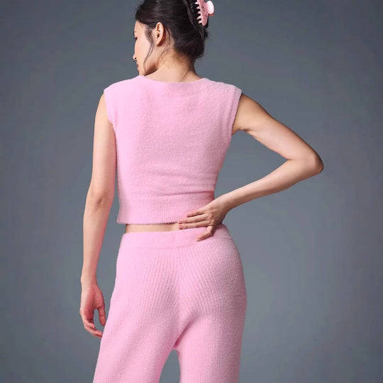 Damen ärmelloses Stricktop mit stylishen Details R&B