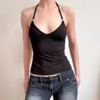 Damen Sportliches Spaghetti-Trägertop mit eleganten Akzenten R&B