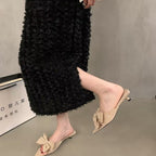 Damen hochwertige Slipper mit Schleifenverzierung R&B
