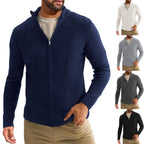 Herren Strickjacke mit hohem Kragen und praktischem Reißverschluss