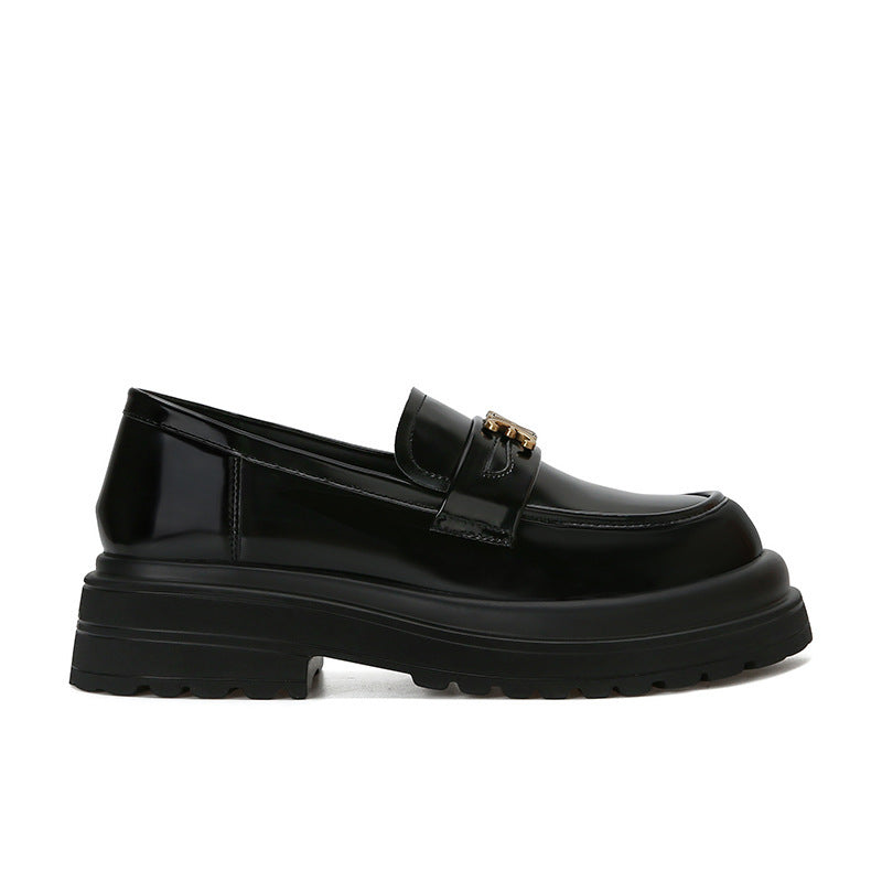 Damen Chunky Loafers aus hochwertigem Lackleder mit eleganter Schnallen-Applikation
