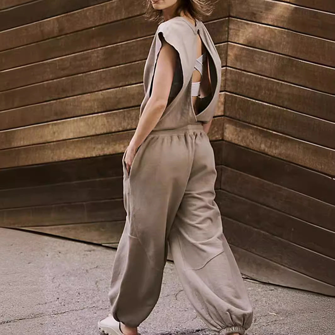Damen lässiger Sweatanzug mit weiter Silhouette und elastischem Bund R&B