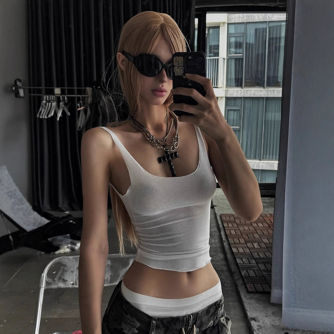 Damen Sportliches Trägershirt mit integrierten Bustiers R&B