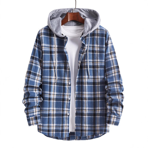 Herren Flanellhemd mit integrierter Kapuze R&B