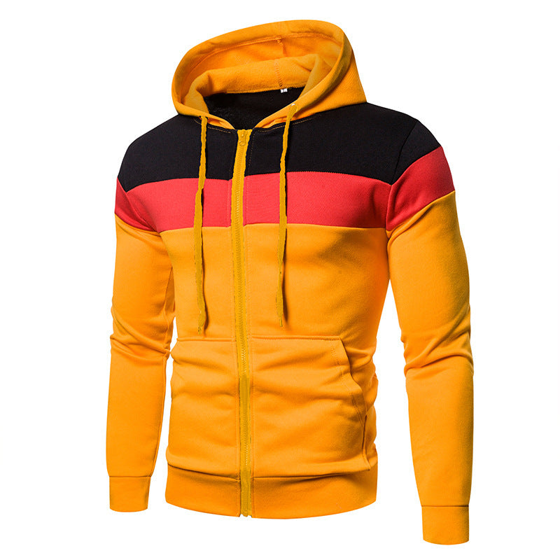 Herren sportliche Kapuzenjacke mit Farbblockdesign R&B