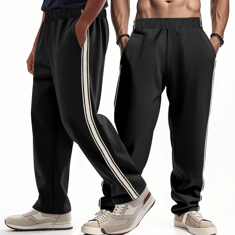 Herren Freizeit-Jogginghose mit seitlichen Streifen und elastischem Bund R&B