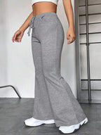Damen Sportliche Sweathose mit weitem Bein und verstellbarem Bund R&B