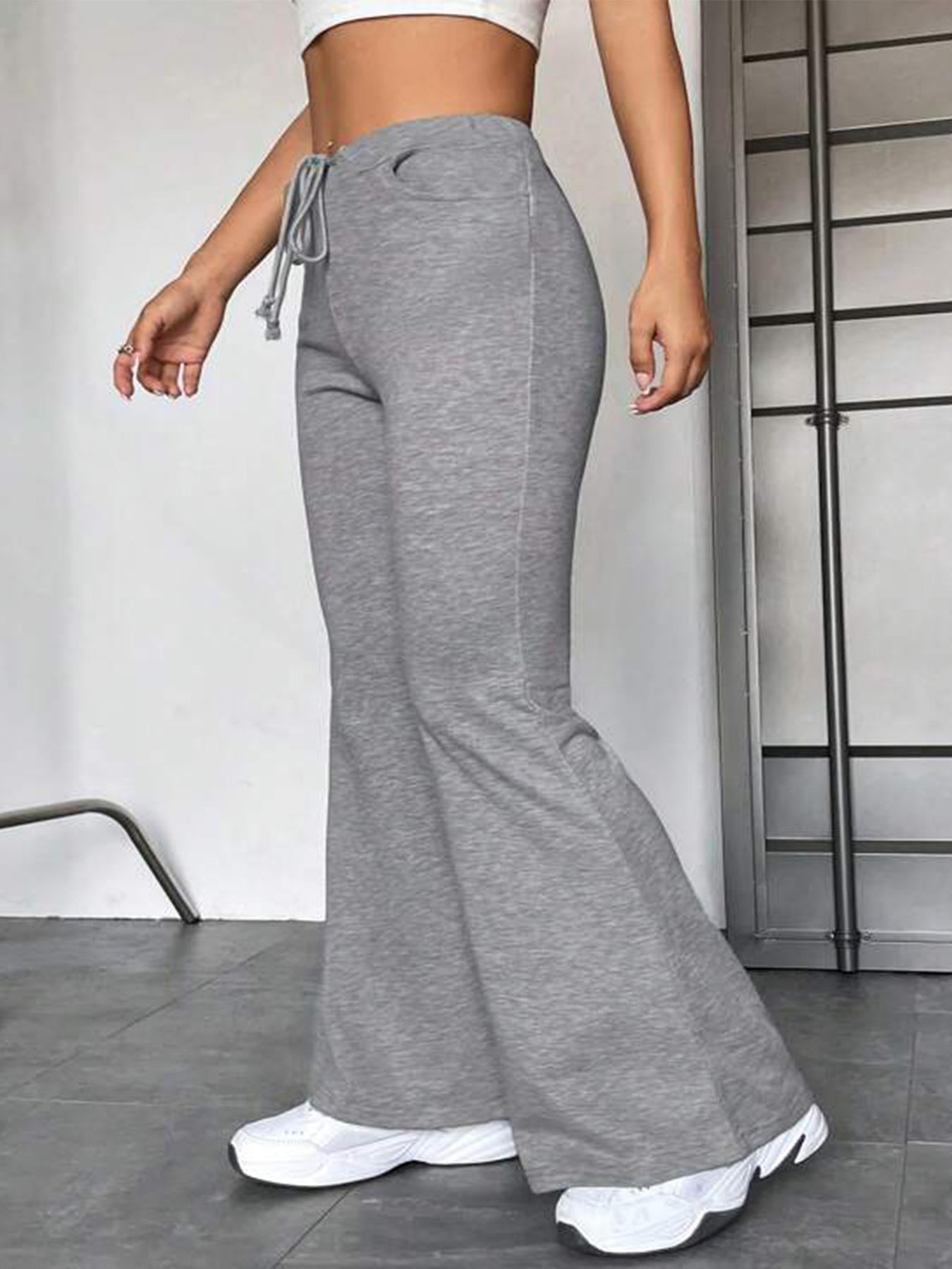Damen Sportliche Sweathose mit weitem Bein und verstellbarem Bund R&B