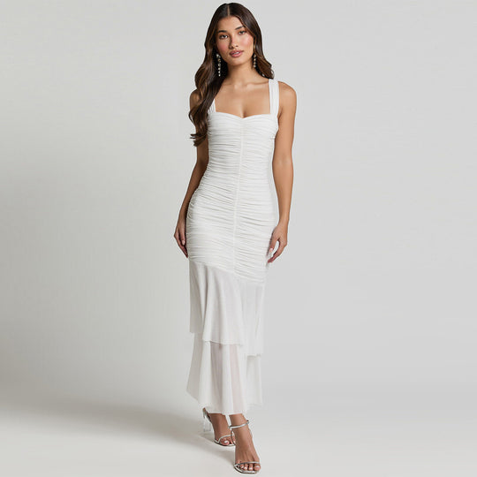 Damen Elegantes und figurbetontes Abendkleid mit Rüschendetails R&B