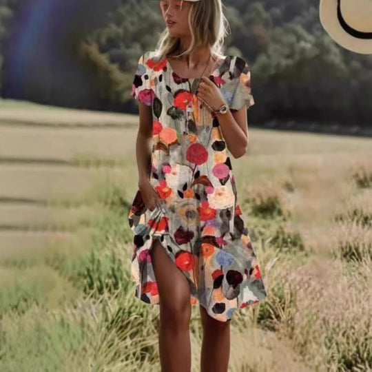 Damen Freizeitkleid mit floralem Design R&B