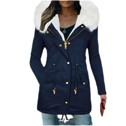 Damen gefütterte Winterjacke mit abnehmbarer Kapuze R&B