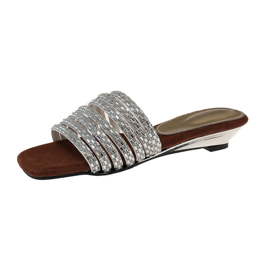 Damen Glamouröse Mules mit funkelnden Strassverzierungen und elegantem Design R&B