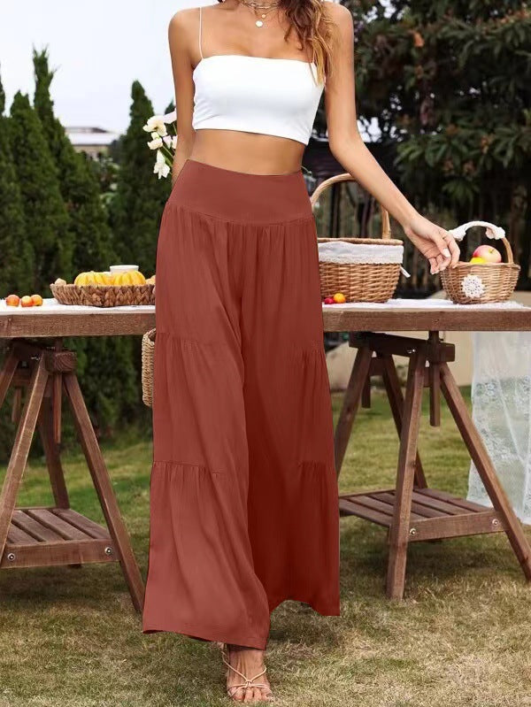 Damen Weit geschnittene Sommerhose mit elastischem Bund und fließendem Schnitt R&B