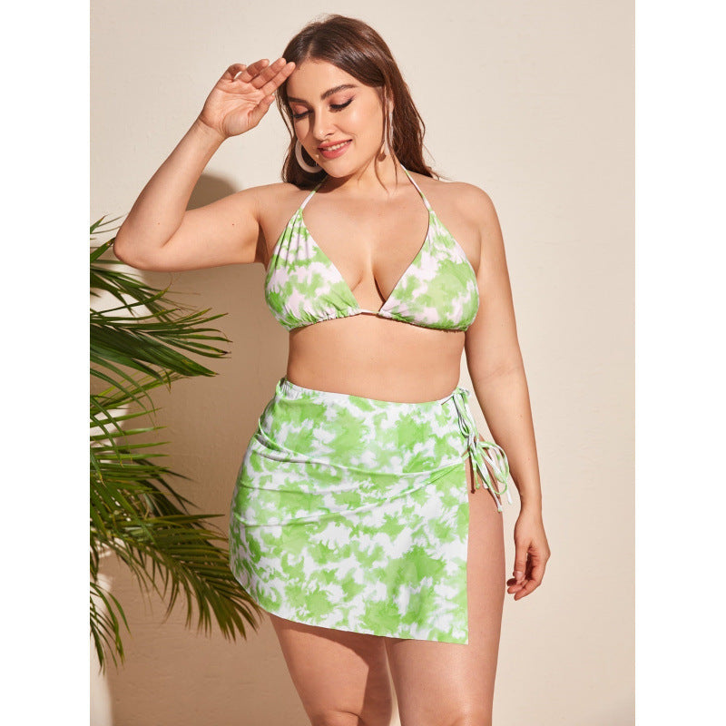 Damen Triangel-Bikini mit asymmetrischem Wickelrock R&B