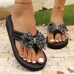 Damen Badesandalen mit elegantem Schleifen-Design und rutschfester Sohle R&B