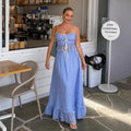 Damen Maxikleid mit romantischem Schnitt und verspielten Rüschendetails R&B